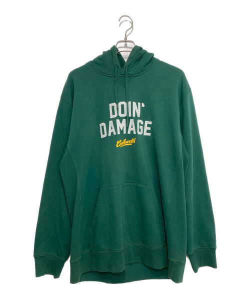 Carhartt WIP（カーハート ワークインプログレス）CARHARTT WIP (カーハート) HOODED DOIN' DAMAGE SWEATSHIRT グリーン サイズ:XXLの古着・服飾アイテム