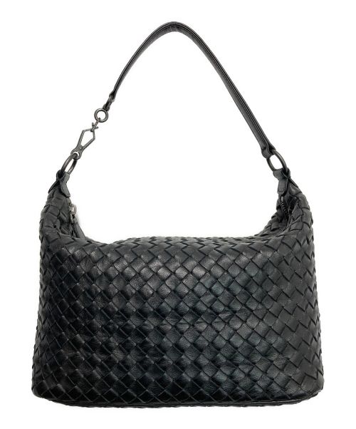 BOTTEGA VENETA（ボッテガベネタ）BOTTEGA VENETA (ボッテガベネタ) Intrechiato Hobo bag/イントレチャートワンショルダーバッグ ブラックの古着・服飾アイテム