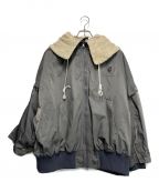 REGULATION Yohji Yamamotoレギュレーションヨウジヤマモト）の古着「PE TWILL R-SHORT BOMBER」｜グレー