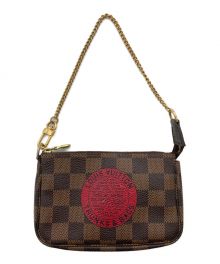 LOUIS VUITTON（ルイ ヴィトン）の古着「T＆B ダミエ ミニ・ポシェット・アクセソワール/ポーチ」｜ブラウン