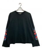 jiedaジエダ）の古着「FLOWER EMBROIDERY L/S」｜ブラック