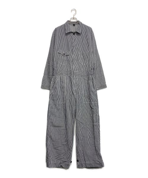 Y's（ワイズ）Y's (ワイズ) HICKORY JUMP SUIT インディゴ×ホワイト サイズ:2の古着・服飾アイテム