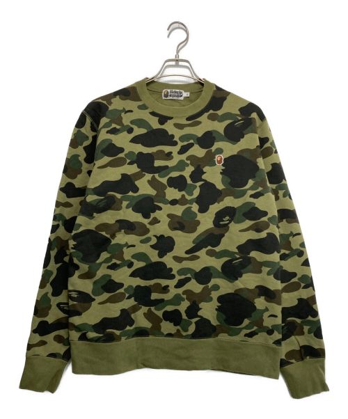 A BATHING APE（アベイシングエイプ）A BATHING APE (アベイシングエイプ) カモフラ柄裏起毛スウェット グリーン サイズ:XLの古着・服飾アイテム