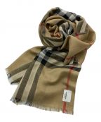 BURBERRY LONDONバーバリーロンドン）の古着「GIANT CHECK GAUZE SCARF/ライトウェイト ウールシルク スカーフ」｜ベージュ