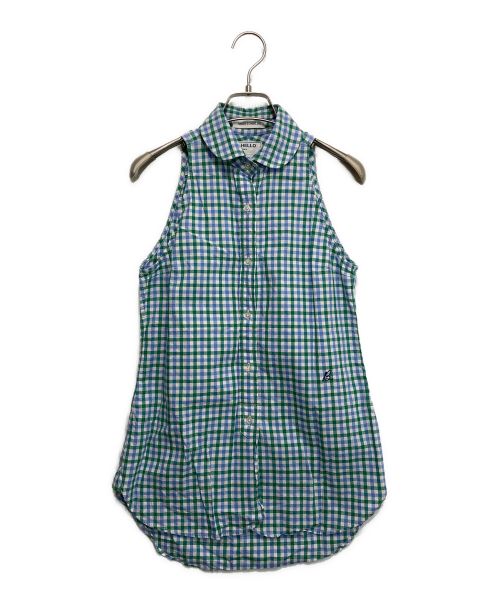 MADISON BLUE（マディソンブルー）MADISON BLUE (マディソンブルー) CHELSEA NO SLEEVE SHIRT GINGHAM グリーン×ブルー サイズ:00（XS）の古着・服飾アイテム