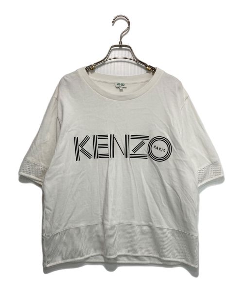 KENZO（ケンゾー）KENZO (ケンゾー) メッシュ切替 ロゴＴシャツ ホワイト サイズ:Lの古着・服飾アイテム