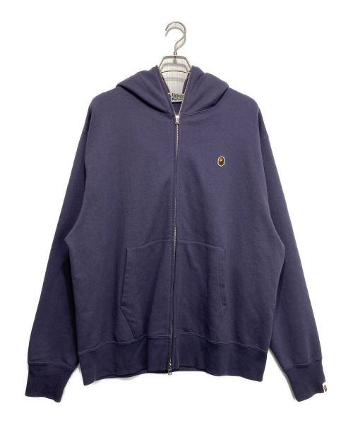 A BATHING APE（アベイシングエイプ）A BATHING APE (アベイシングエイプ) ONE POINT RELAXED FIT HOODY /ロゴジップパーカー パープル サイズ:1XLの古着・服飾アイテム