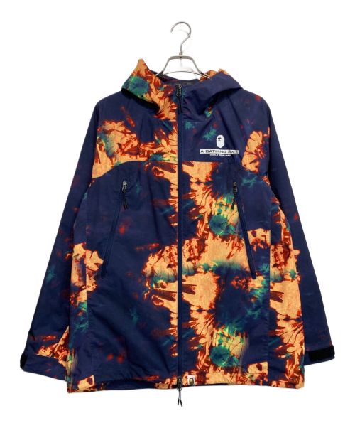 A BATHING APE（アベイシングエイプ）A BATHING APE (アベイシングエイプ) TIE DYE HOODIE JACKET レッド×ネイビー サイズ:Xlの古着・服飾アイテム