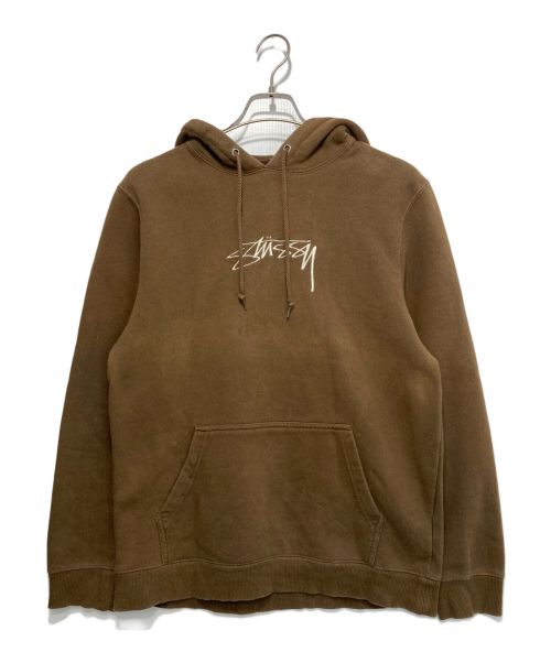 stussy（ステューシー）stussy (ステューシー) プルオーバーパーカー ブラウン サイズ:Ⅿの古着・服飾アイテム