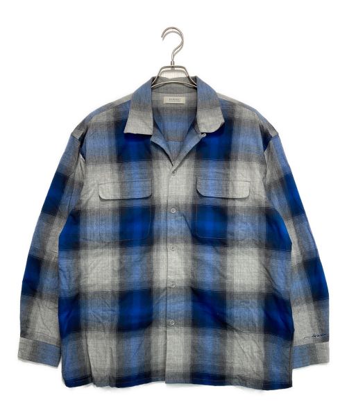 RADIALL（ラディアル）RADIALL (ラディアル) OPEN COLLARED SHIRT L/S グレー×ブルー サイズ:Lの古着・服飾アイテム