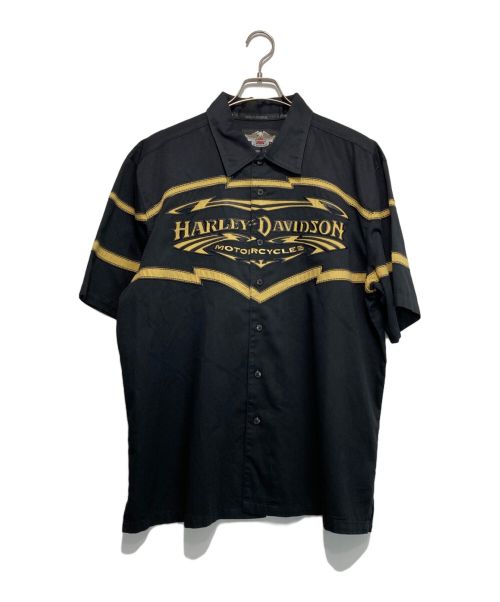 HARLEY-DAVIDSON（ハーレーダビッドソン）HARLEY-DAVIDSON (ハーレーダビッドソン) ロゴシャツ ブラック サイズ:Lの古着・服飾アイテム