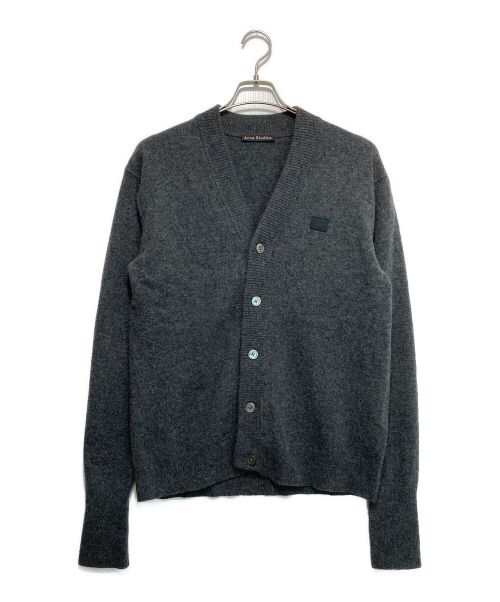 Acne studios（アクネ ストゥディオス）Acne studios (アクネ ストゥディオス) NEVE FACE CARDIGAN/フェイスパッチカーディガン グレー サイズ:Sの古着・服飾アイテム