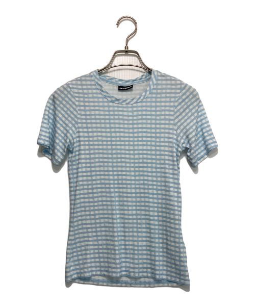 jacquemus（ジャックムス）JACQUEMUS (ジャックムス) フィットTシャツ ブルー×ホワイト サイズ:XSの古着・服飾アイテム