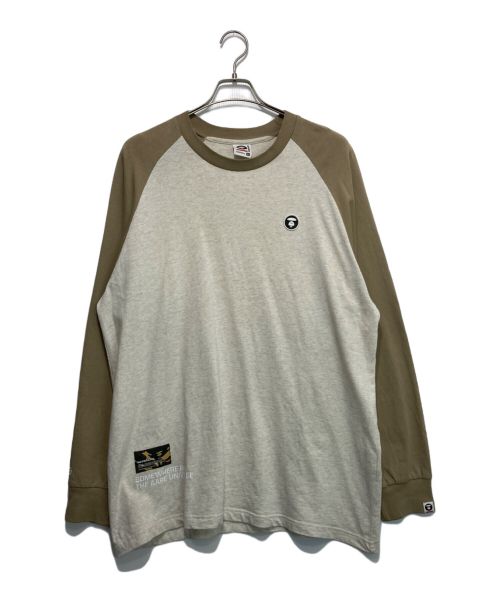 Aape BY A BATHING APE（エーエイプ バイ アベイシングエイプ）AAPE BY A BATHING APE (エーエイプ バイ アベイシングエイプ) ラグランスリーブ カットソー ベージュ サイズ:XLの古着・服飾アイテム