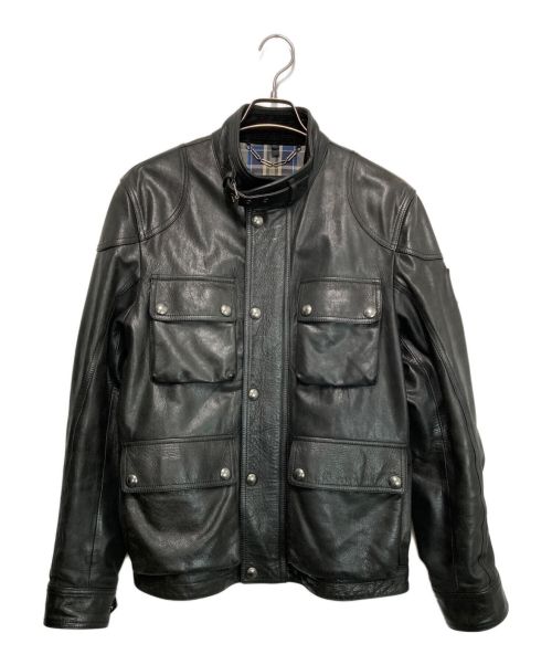 BELSTAFF（ベルスタッフ）BELSTAFF (ベルスタッフ) モーターサイクルレザージャケット ブラック サイズ:48の古着・服飾アイテム