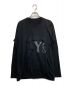 Y's（ワイズ）の古着「PLAIN STITCH x GEORGETTE Y's PATCH-WORKED LONG SLEEVES T」｜ブラック