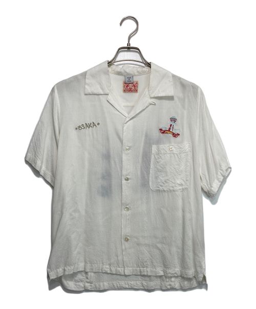 EVISU（エビス）EVISU (エビス) SALVAGE SPRINGSオープンカラーシャツ ホワイト サイズ:Mの古着・服飾アイテム