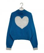 PAMEO POSEパメオポーズ）の古着「BURNING HEART SWEATER」｜ネイビー