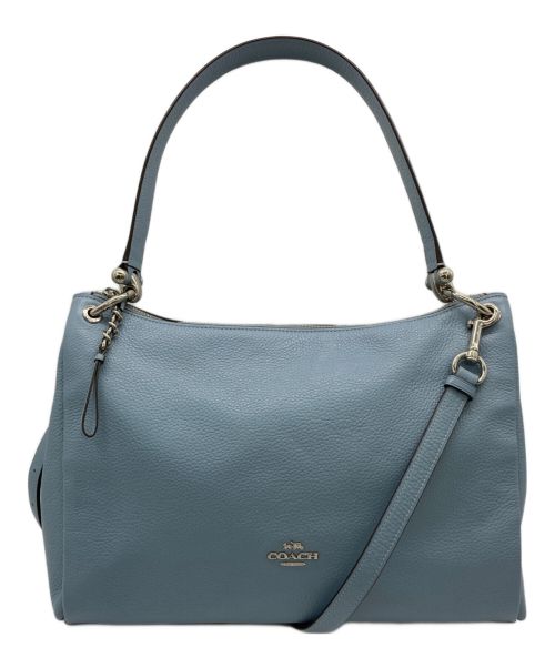 COACH（コーチ）COACH (コーチ) ペブルド レザー ミア ショルダーバッグ/レザー2WAYバッグ ブルーの古着・服飾アイテム