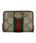 GUCCI（グッチ）の古着「ベージュ＆エボニー GGスプリーム キャンバス ケース/コインケース」｜ブラウン