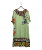 ETROエトロ）の古着「SILK RUNWAY DRESS WITH ETHNIC」｜グリーン