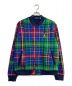 POLO RALPH LAUREN（ポロ・ラルフローレン）の古着「PLAID PILE FLEECE BASEBALL JACKET/フリースジャケット」｜レッド×グリーン