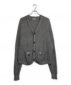 sabyサバイ）の古着「PAPER KNIT CARDIGAN」｜ブラック×ホワイト