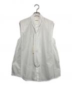 beautiful peopleビューティフルピープル）の古着「LENO CLOTH SHIRTING TIE COLLAR SHIRT」｜ホワイト