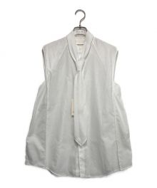 beautiful people（ビューティフルピープル）の古着「LENO CLOTH SHIRTING TIE COLLAR SHIRT」｜ホワイト