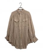 HER LIP TOハーリップトゥ）の古着「Cotton-blend Voile Sheer Shirt」｜ブラウン