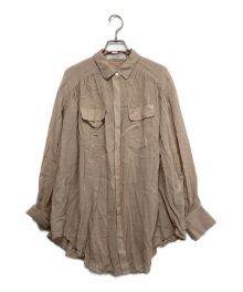 HER LIP TO（ハーリップトゥ）の古着「Cotton-blend Voile Sheer Shirt」｜ブラウン