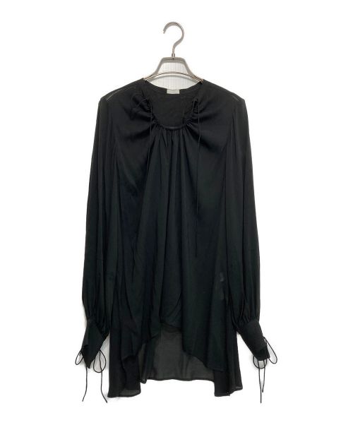 RITO（リト）Rito (リト) CUPRO FRONT-GATHERED BLOUSE ブラック サイズ:36の古着・服飾アイテム