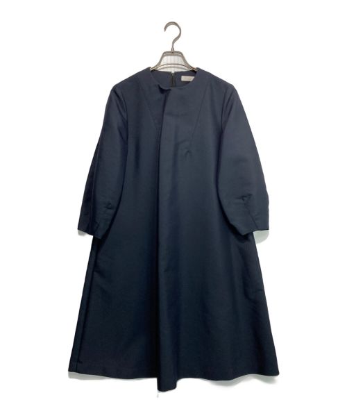 BALLSEY（ボールジィ）BALLSEY (ボールジィ) ハイカウントダブルクロス Aラインワンピース ネイビー サイズ:36の古着・服飾アイテム