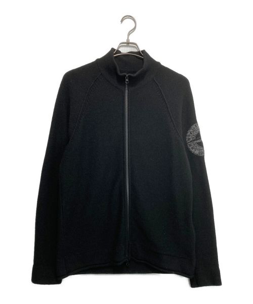 STONE ISLAND（ストーンアイランド）STONE ISLAND (ストーンアイランド) ミドルゲージウールナイロンスタンドカラーニットブルゾン/ニットジャケット ブラック サイズ:Lの古着・服飾アイテム