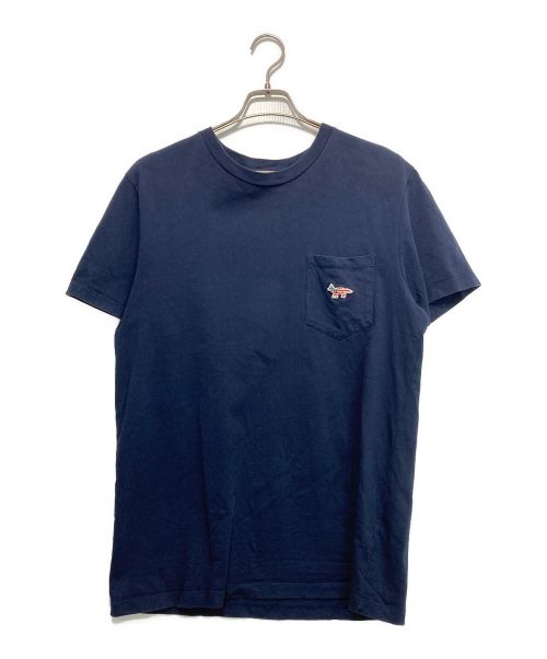 maison kitsune（メゾンキツネ）MAISON KITSUNE (メゾンキツネ) ポケットTシャツ ネイビー サイズ:Mの古着・服飾アイテム