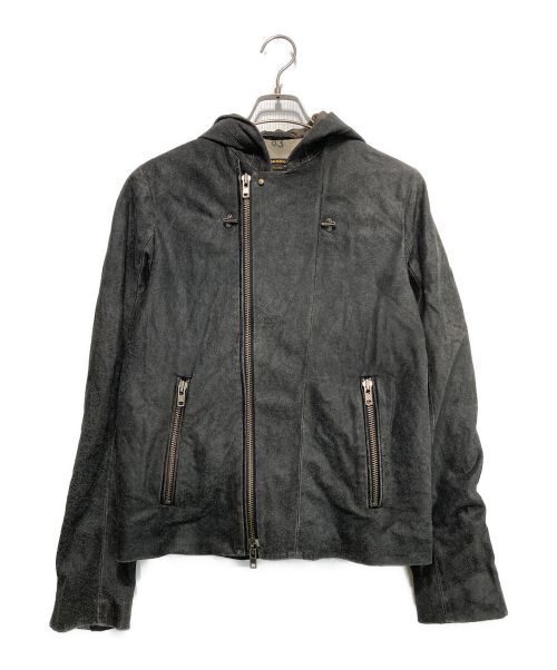 DIESEL Black Gold（ディーゼル ブラック ゴールド）DIESEL BLACK GOLD (ディーゼル ブラック ゴールド) レザージップパーカー グレー サイズ:Lの古着・服飾アイテム