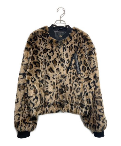 TWIN-SET ACTITUDE（(ツインセット アクティテュード）TWIN-SET ACTITUDE 'Amber' animal print jacquard bomber jacket/「アンバー」アニマルプリント ジャカード ボンバージャケット ベージュ サイズ:S 未使用品の古着・服飾アイテム