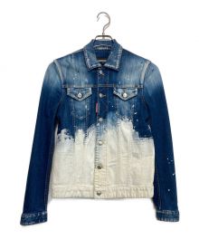 DSQUARED2（ディースクエアード）の古着「paint denim jacket」｜スカイブルー