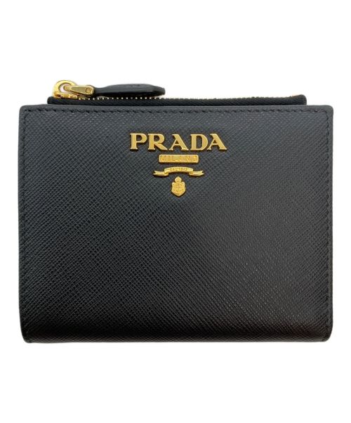 PRADA（プラダ）PRADA (プラダ) 2つ折り財布 ブラックの古着・服飾アイテム