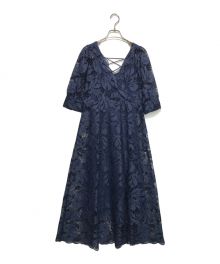 HER LIP TO（ハーリップトゥ）の古着「Back lace up Romantic Dress」｜ネイビー