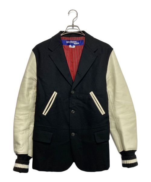 COMME des GARCONS JUNYA WATANABE MAN（コム デ ギャルソン ジュンヤ ワタナベ マン）COMME des GARCONS JUNYA WATANABE MAN (コム デ ギャルソン ジュンヤ ワタナベ マン) テーラードスタジャン ブラック×アイボリー サイズ:Mの古着・服飾アイテム