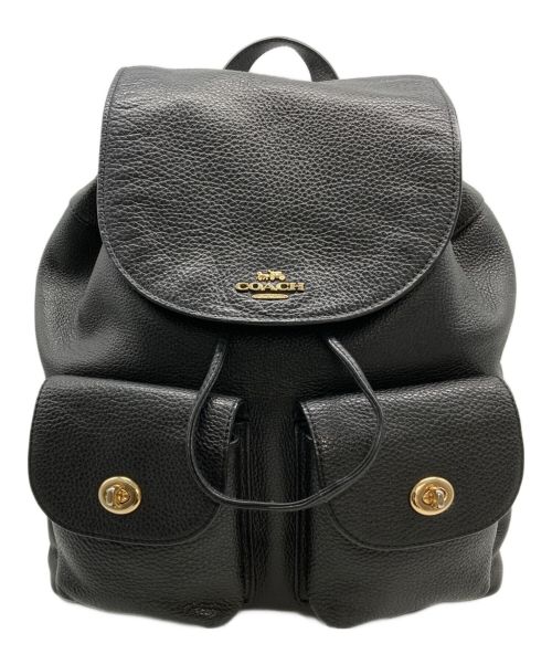 COACH（コーチ）COACH (コーチ) Billie Pebbled Leather Backpack ブラックの古着・服飾アイテム