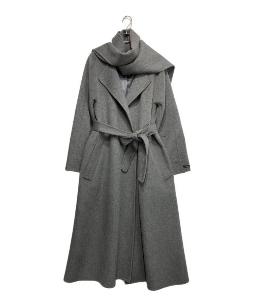 RANDEBOO（ランデブー）RANDEBOO (ランデブー) Muffler docking wool coat/マフラードッキングウールコート グレー サイズ:Fの古着・服飾アイテム