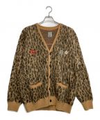 WACKO MARIA×THE BLACK EYE PATCHワコマリア×ブラックアイパッチ）の古着「LEOPARD HEAVY MOHAIR CARDIGAN」｜ブラウン