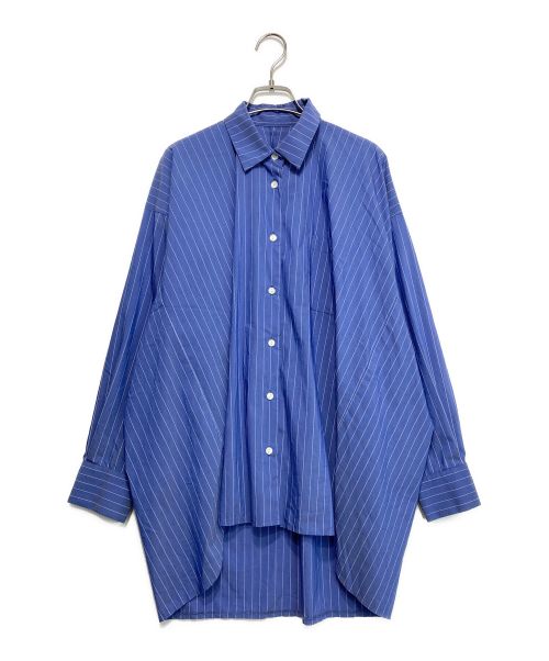 RIM.ARK（リムアーク）RIM.ARK (リムアーク) Oversized volume stripe SH ブルー サイズ:Fの古着・服飾アイテム