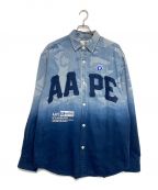 Aape BY A BATHING APEエーエイプ バイ アベイシングエイプ）の古着「LONG SLEEVE SHIRT」｜スカイブルー