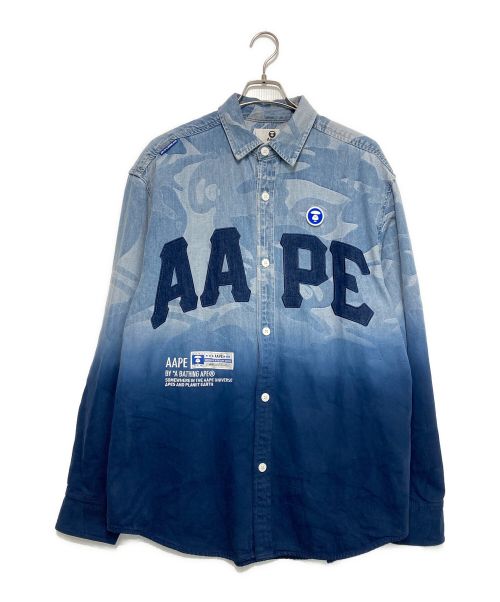 Aape BY A BATHING APE（エーエイプ バイ アベイシングエイプ）Aape BY A BATHING APE (エーエイプ バイ アベイシングエイプ) LONG SLEEVE SHIRT スカイブルー サイズ:Lの古着・服飾アイテム