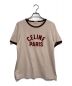 CELINE（セリーヌ）の古着「ロゴプリントリンガーTシャツ」｜ピンク