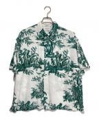 UNUSED×VA MUSEUMアンユーズド×ヴィクトリア・アンド・アルバートミュージアム）の古着「4 continents print short sleeve shirt」｜ホワイト×グリーン