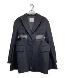 sacai（サカイ）の古着「Chalk Stripe Jacketジャケット」｜ネイビー